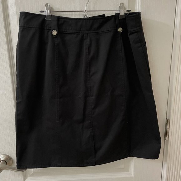 Appleseed's Black Cotton Chambray Skirt, 18P - Picture 5 of 9